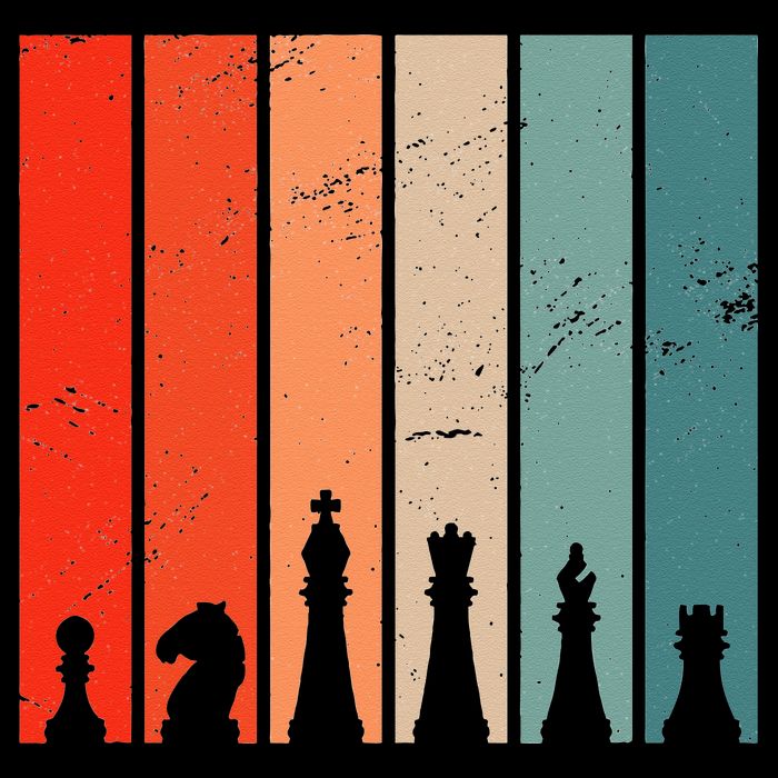 Retro Chess Chessboard Chess Character Chess Pieces Tall T-Shirt