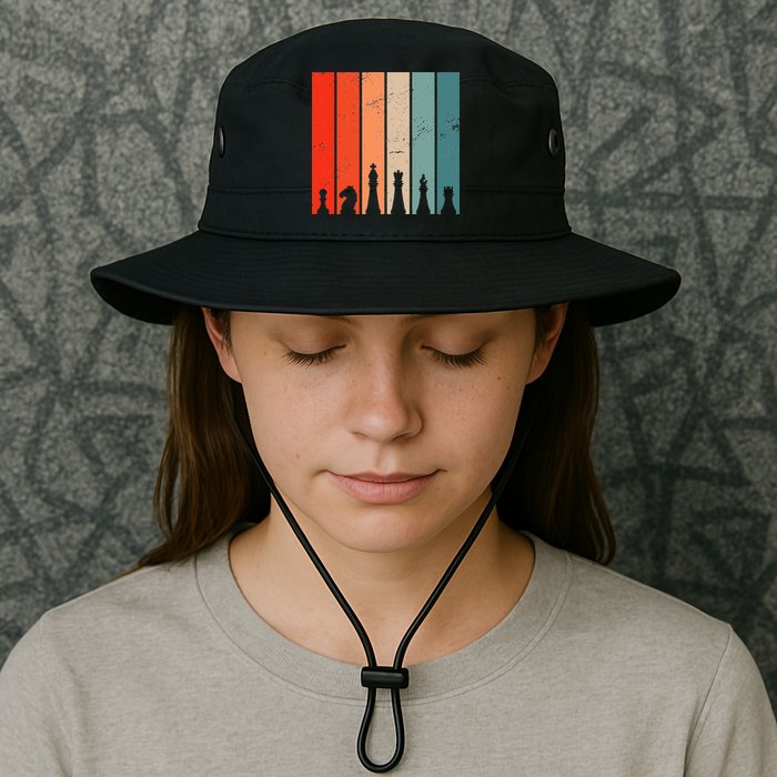 Retro Chess Chessboard Chess Character Chess Pieces Bucket Hat