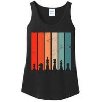 Retro Chess Chessboard Chess Character Chess Pieces Ladies Essential Tank