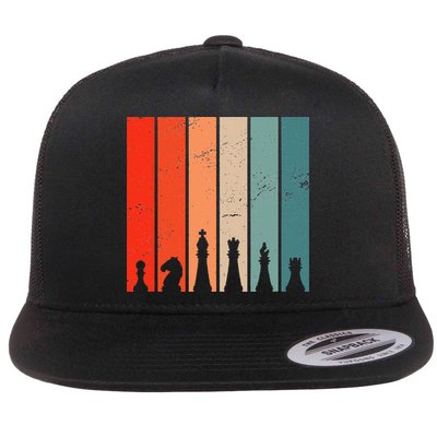 Retro Chess Chessboard Chess Character Chess Pieces Flatbill Hat