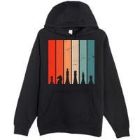 Retro Chess Chessboard Chess Character Chess Pieces Premium Pullover Hoodie