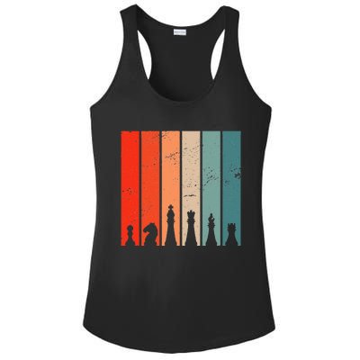 Retro Chess Chessboard Chess Character Chess Pieces Ladies PosiCharge Competitor Racerback Tank