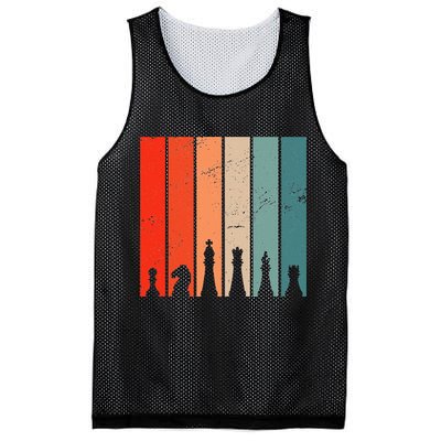 Retro Chess Chessboard Chess Character Chess Pieces Mesh Reversible Basketball Jersey Tank
