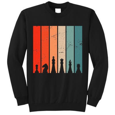 Retro Chess Chessboard Chess Character Chess Pieces Tall Sweatshirt