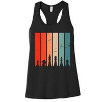 Retro Chess Chessboard Chess Character Chess Pieces Women's Racerback Tank