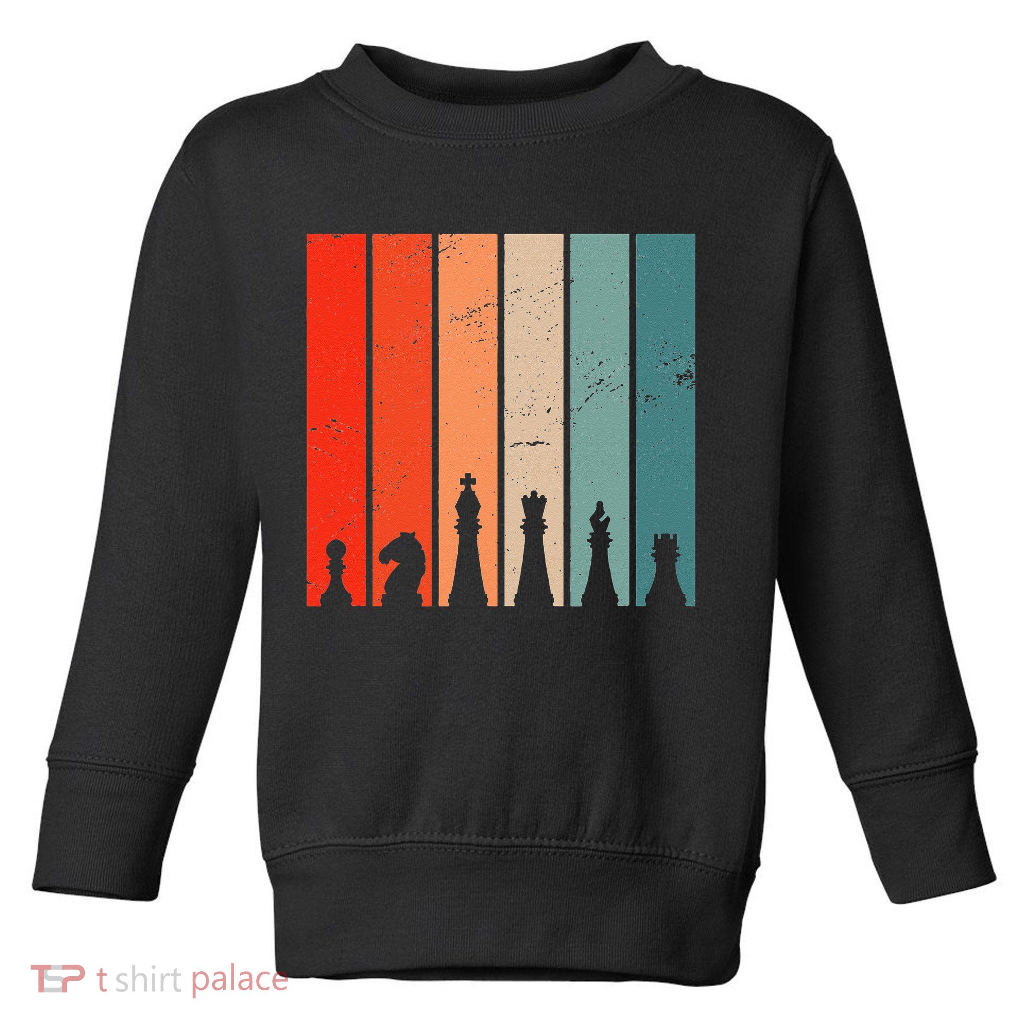 Retro Chess Chessboard Chess Character Chess Pieces Toddler Sweatshirt