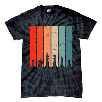 Retro Chess Chessboard Chess Character Chess Pieces Tie-Dye T-Shirt
