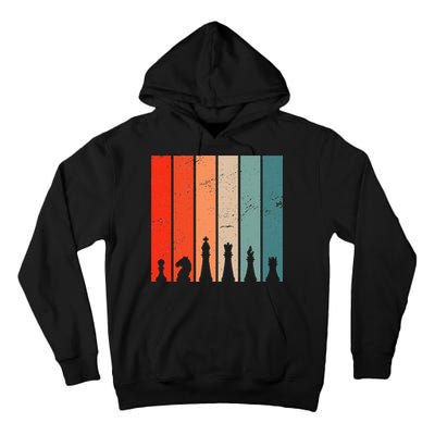Retro Chess Chessboard Chess Character Chess Pieces Tall Hoodie