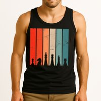 Retro Chess Chessboard Chess Character Chess Pieces Tank Top