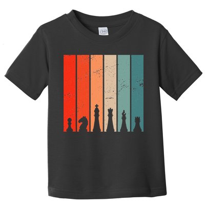 Retro Chess Chessboard Chess Character Chess Pieces Toddler T-Shirt