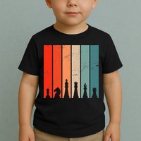 Retro Chess Chessboard Chess Character Chess Pieces Toddler T-Shirt