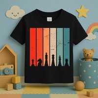 Retro Chess Chessboard Chess Character Chess Pieces Toddler T-Shirt