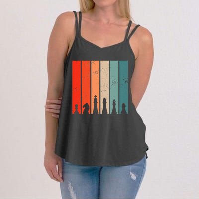 Retro Chess Chessboard Chess Character Chess Pieces Women's Strappy Tank