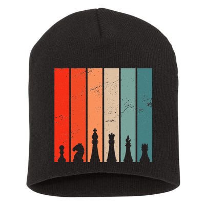 Retro Chess Chessboard Chess Character Chess Pieces Short Acrylic Beanie