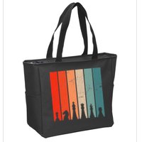 Retro Chess Chessboard Chess Character Chess Pieces Zip Tote Bag