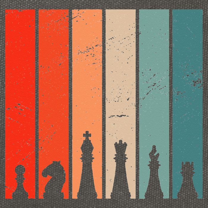 Retro Chess Chessboard Chess Character Chess Pieces Cotton Canvas Backpack