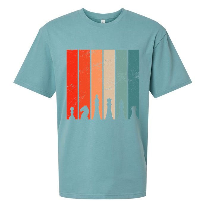 Retro Chess Chessboard Chess Character Chess Pieces Sueded Cloud Jersey T-Shirt