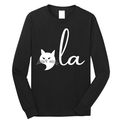 Retro Cat Comma La Kamala Harris For President 2024 Election Long Sleeve Shirt