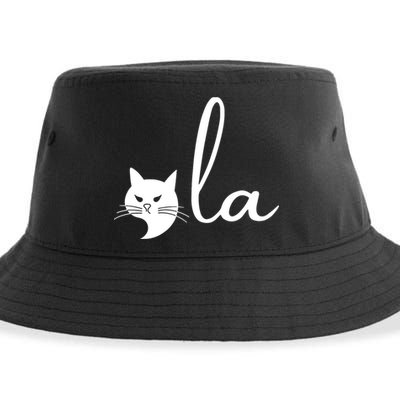 Retro Cat Comma La Kamala Harris For President 2024 Election Sustainable Bucket Hat