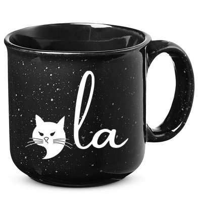 Retro Cat Comma La Kamala Harris For President 2024 Election 15oz Campfire Ceramic Mug