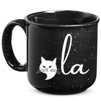 Retro Cat Comma La Kamala Harris For President 2024 Election 15oz Campfire Ceramic Mug