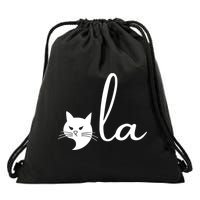 Retro Cat Comma La Kamala Harris For President 2024 Election Drawstring Bag