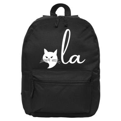 Retro Cat Comma La Kamala Harris For President 2024 Election 16 in Basic Backpack