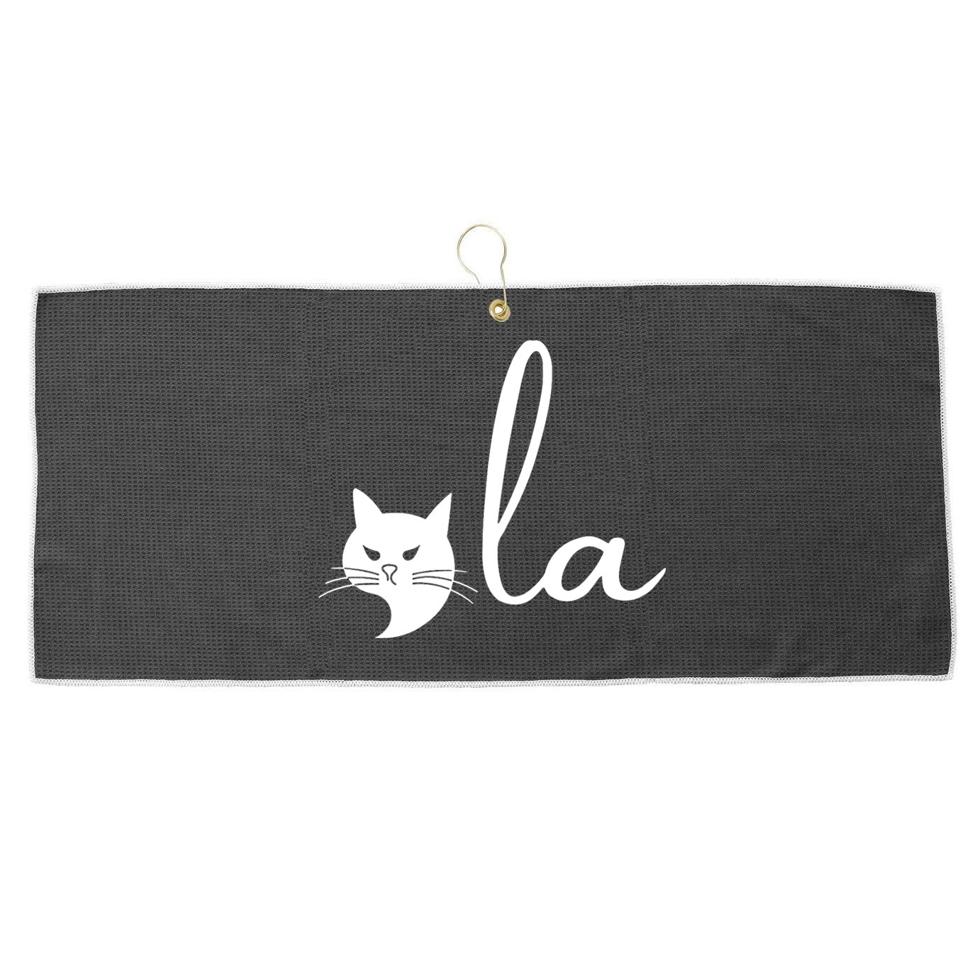 Retro Cat Comma La Kamala Harris For President 2024 Election Large Microfiber Waffle Golf Towel