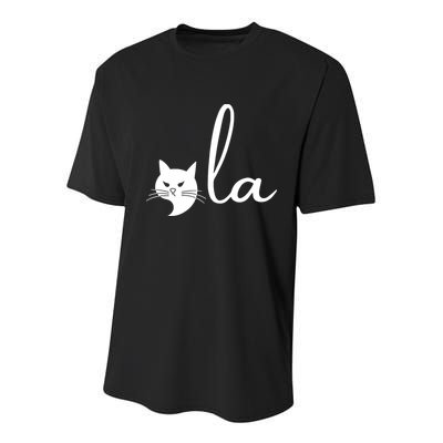 Retro Cat Comma La Kamala Harris For President 2024 Election Youth Performance Sprint T-Shirt