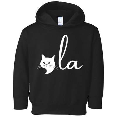 Retro Cat Comma La Kamala Harris For President 2024 Election Toddler Hoodie