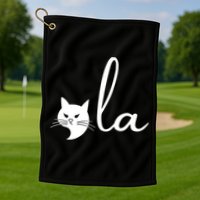 Retro Cat Comma La Kamala Harris For President 2024 Election Golf Towel