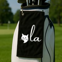 Retro Cat Comma La Kamala Harris For President 2024 Election Golf Towel