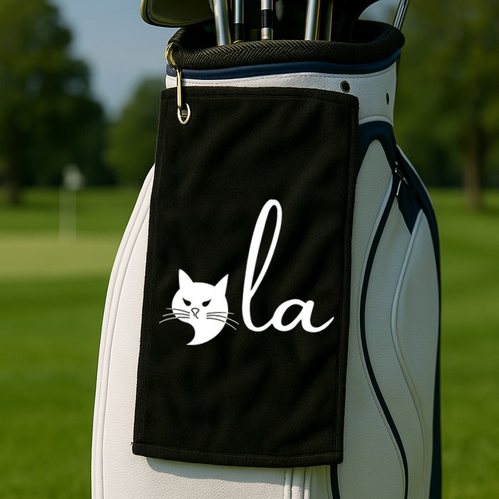 Retro Cat Comma La Kamala Harris For President 2024 Election Golf Towel