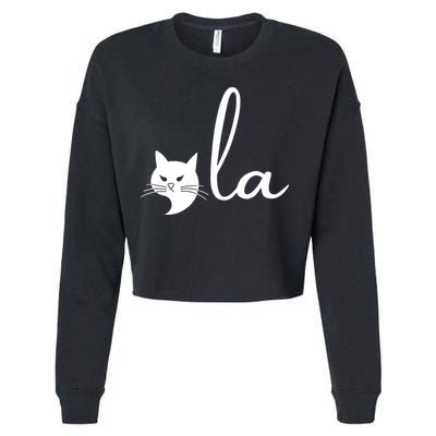 Retro Cat Comma La Kamala Harris For President 2024 Election Cropped Pullover Crew