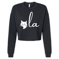 Retro Cat Comma La Kamala Harris For President 2024 Election Cropped Pullover Crew