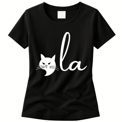 Retro Cat Comma La Kamala Harris For President 2024 Election Womens T-Shirt