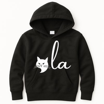 Retro Cat Comma La Kamala Harris For President 2024 Election Kids Hoodie