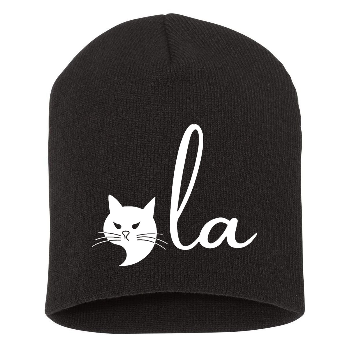 Retro Cat Comma La Kamala Harris For President 2024 Election Short Acrylic Beanie
