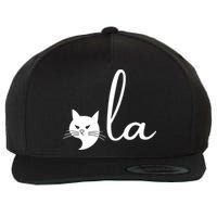 Retro Cat Comma La Kamala Harris For President 2024 Election Wool Snapback Cap