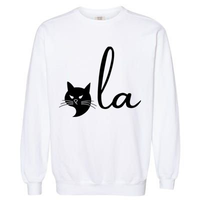 Retro Cat Comma La Kamala Harris For President 2024 Election Garment-Dyed Sweatshirt