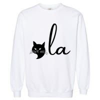 Retro Cat Comma La Kamala Harris For President 2024 Election Garment-Dyed Sweatshirt