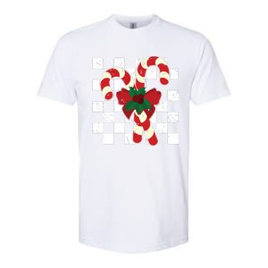 Retro Candy Cane Trendy Checkered Christmas Holiday Softstyle CVC T-Shirt