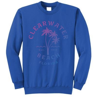 Retro Cool Clearwater Beach Original Florida Beach Palm Tree Gift Sweatshirt