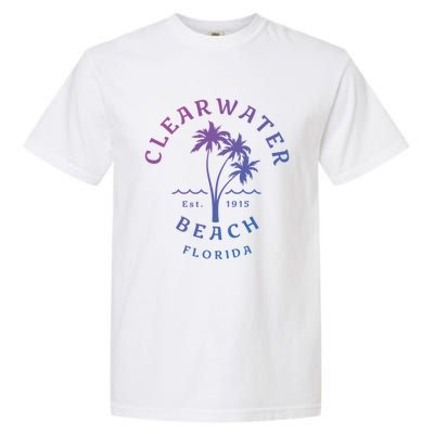 Retro Cool Clearwater Beach Original Florida Beach Palm Tree Gift Garment-Dyed Heavyweight T-Shirt