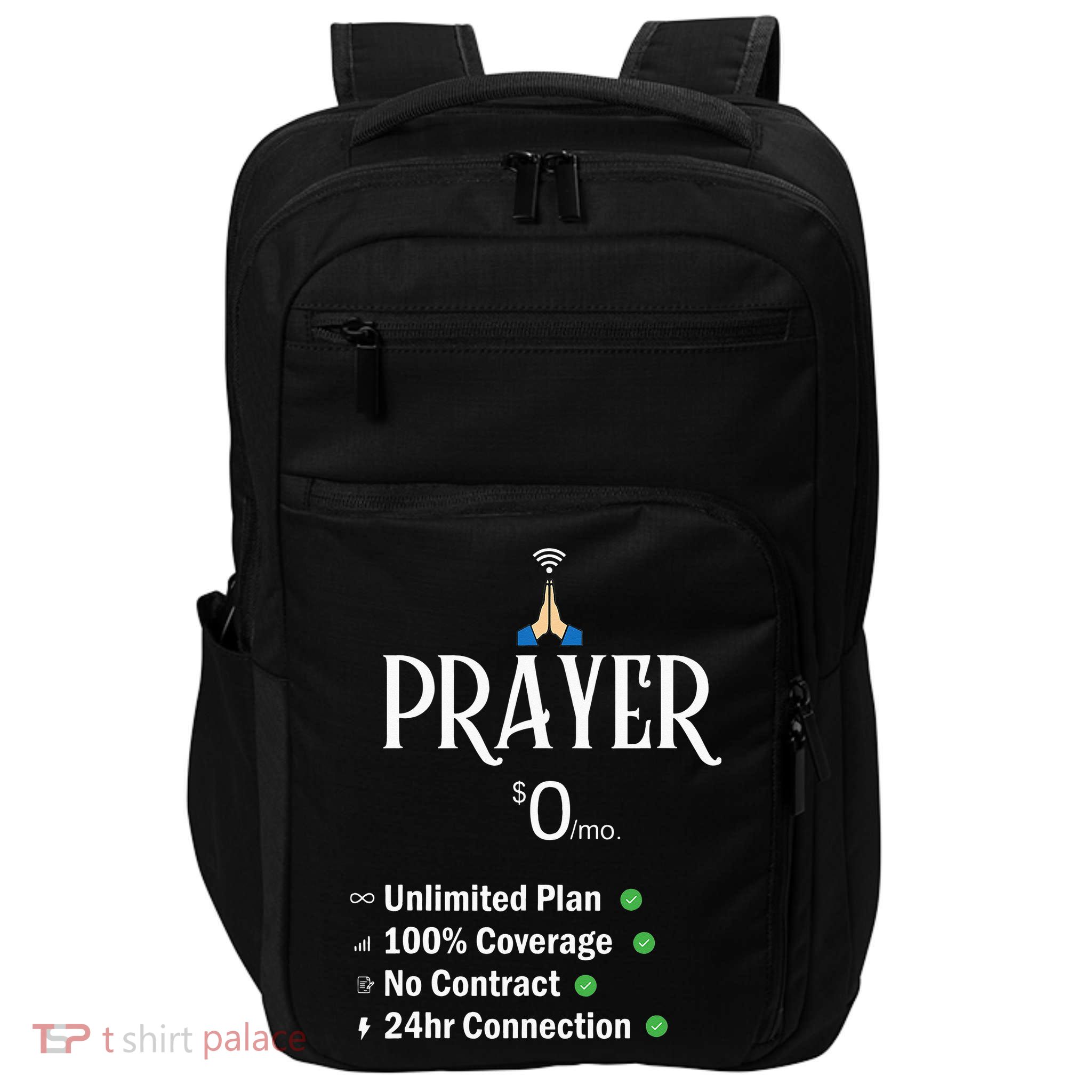 retro Christian Catholic Prayer About Jesus Impact Tech Backpack