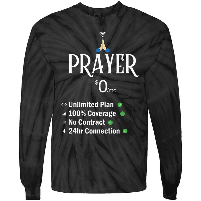 retro Christian Catholic Prayer About Jesus Tie-Dye Long Sleeve Shirt