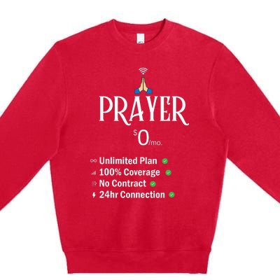 retro Christian Catholic Prayer About Jesus Premium Crewneck Sweatshirt