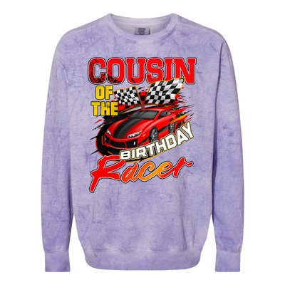 Race Car Cousin Of The Birthday Racer Racing Family Party Colorblast Crewneck Sweatshirt