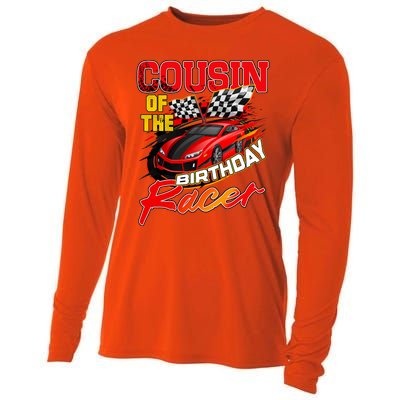 Race Car Cousin Of The Birthday Racer Racing Family Party Cooling Performance Long Sleeve Crew