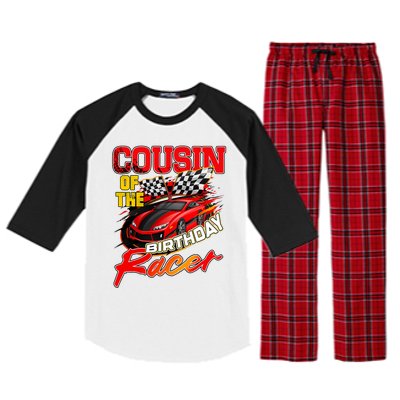 Race Car Cousin Of The Birthday Racer Racing Family Party Raglan Sleeve Pajama Set